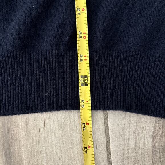 WOOLOVERS Jumper Womens Sz XL Blue Cashmere Merino Wool Collared Pearl Button - Picture 8 of 9